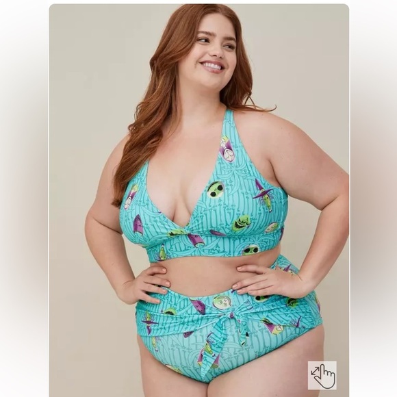 HTF! Set! Torrid sz 1 Disney The Nightmare Before Christmas Bathing Swim Suit 1X - Picture 1 of 4